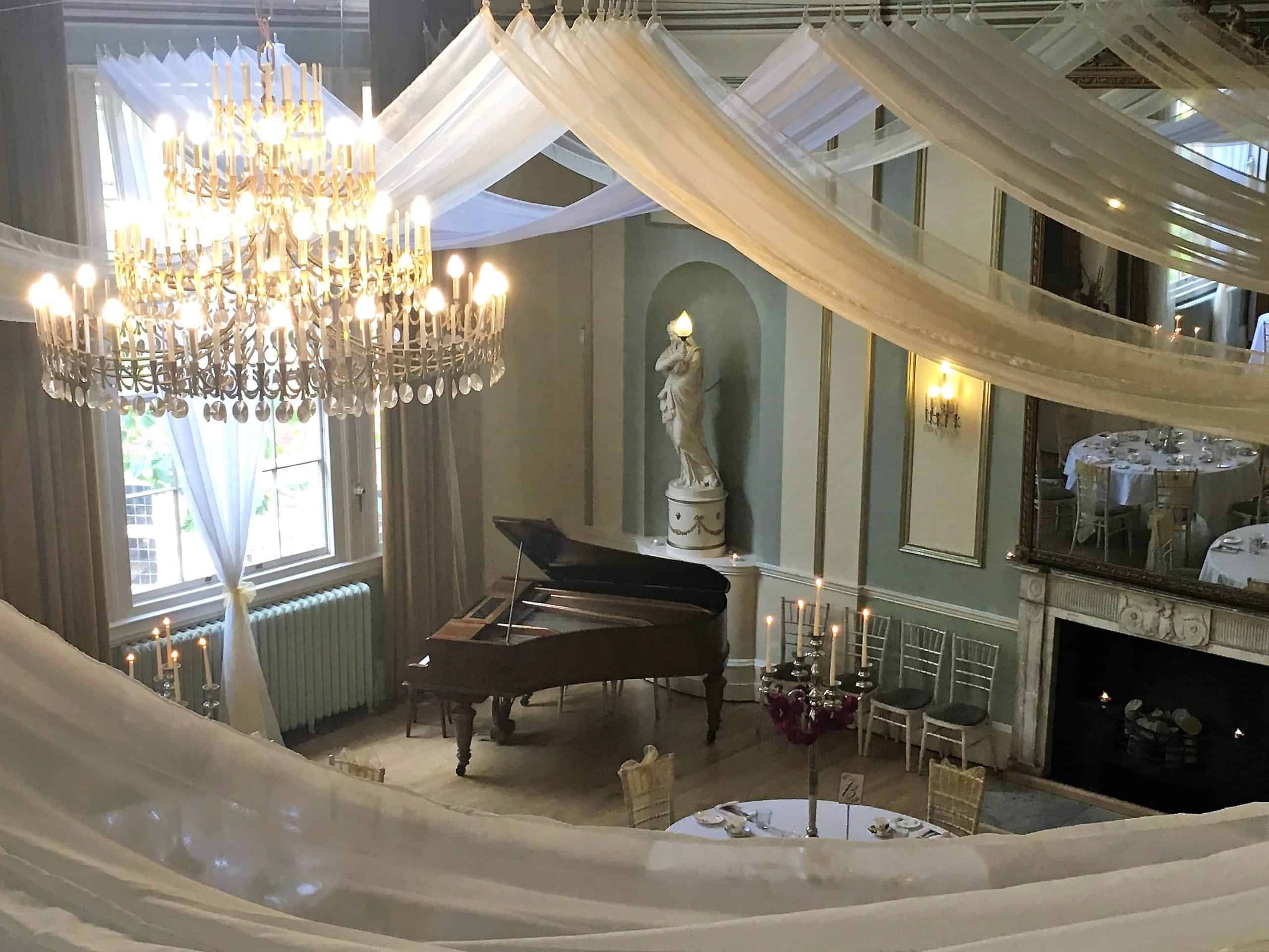 Indian Afternoon Tea: The piano photographed from the balcony