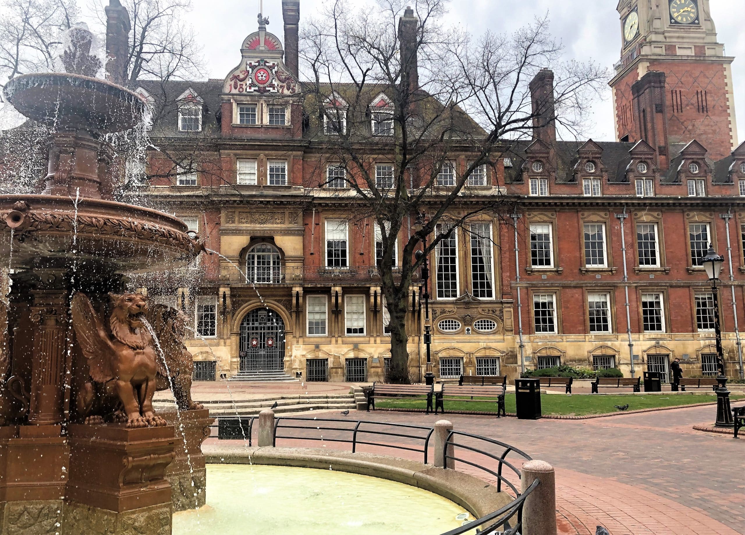 The Town hall Square Fountain in Leicester