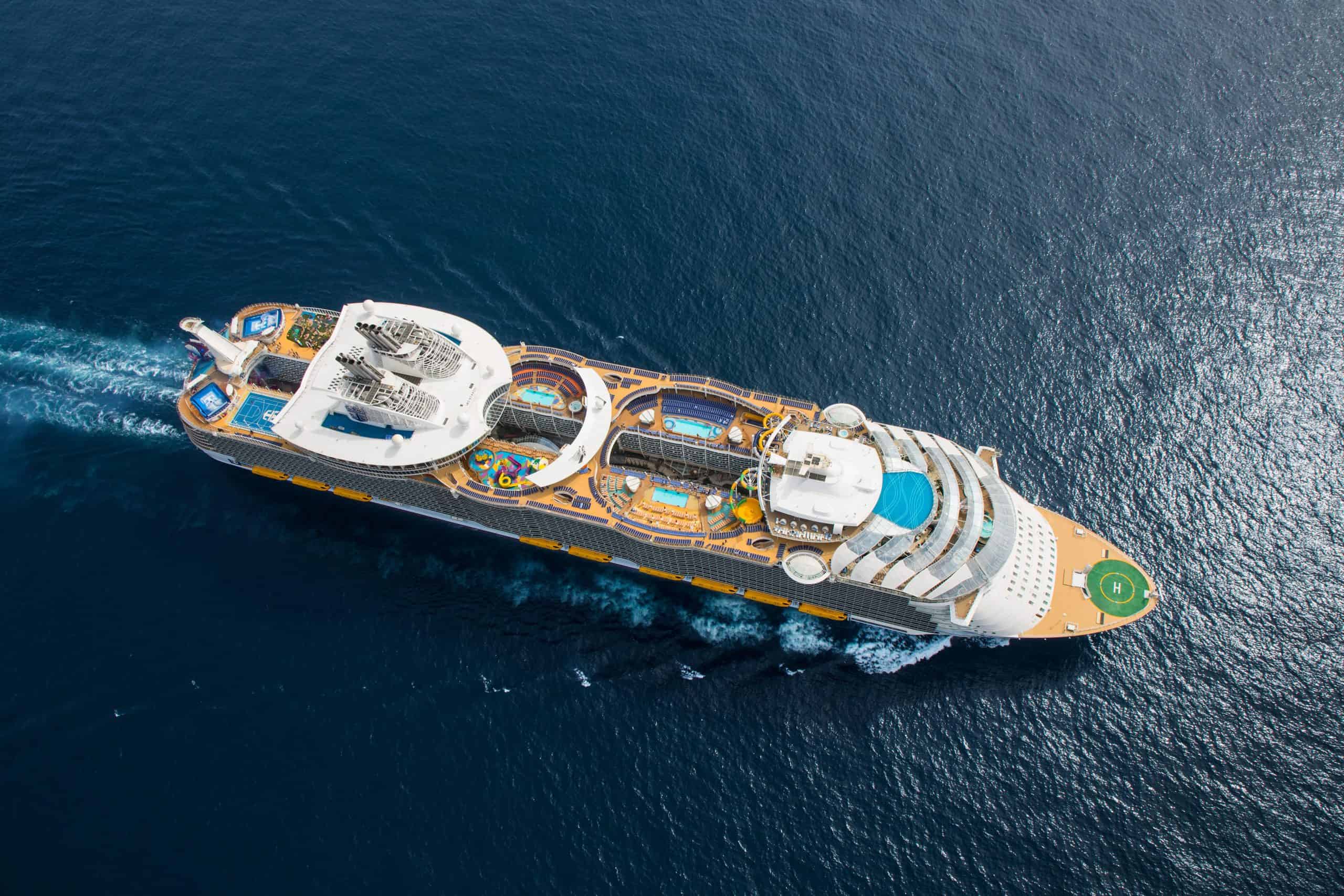 Symphony of the seas birds eye view of the ship