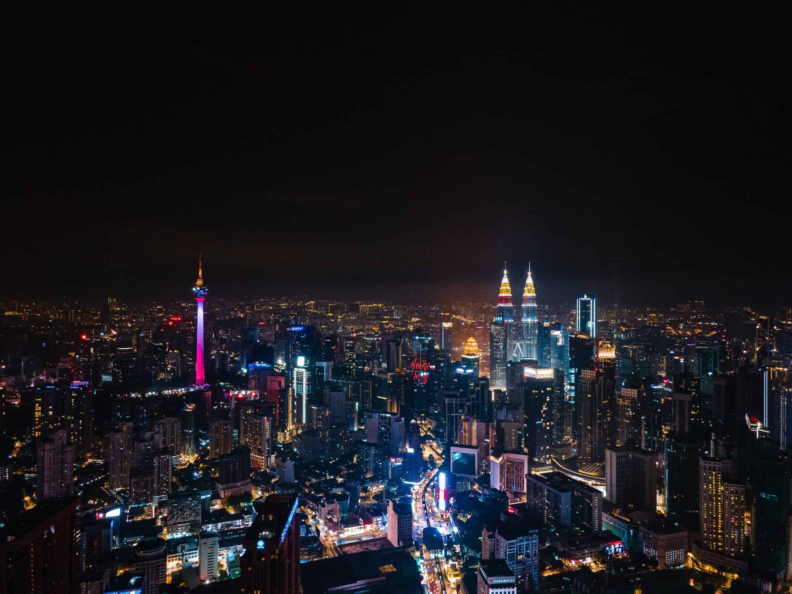 Kuala Lumpur city view from rooftop
